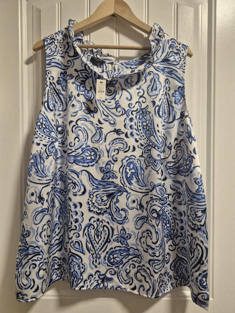 Womens Talbots  Plus Floral Print Tank Blouse New With Tags 2X